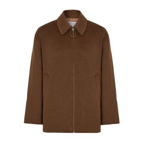 Bruine Logo Rits Jas JW Anderson , Brown , Heren