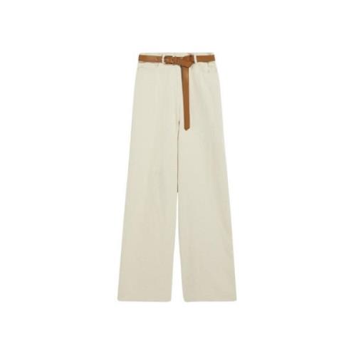 Kobaltblauwe Broek Max Mara , Beige , Dames