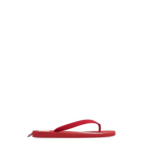 Rubber teenslippers Tricolor Detail Thom Browne , Red , Heren