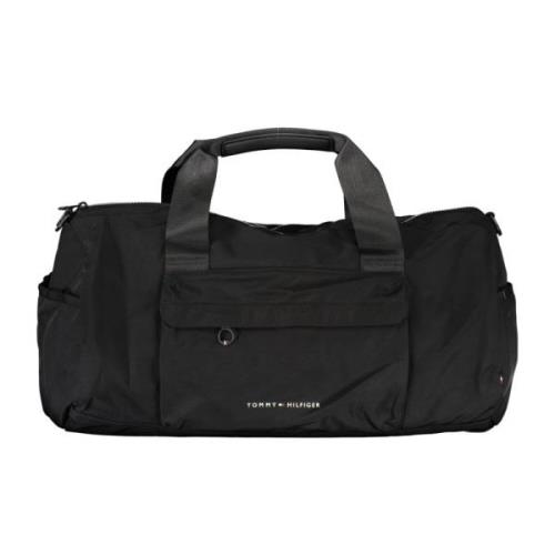 Zwarte Heren Duffle Tas met Verstelbare Band Tommy Hilfiger , Black , ...