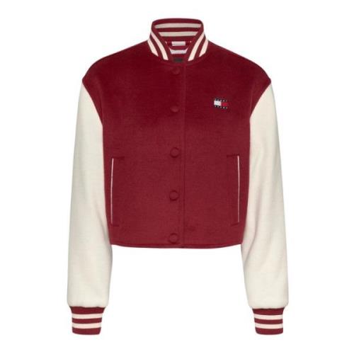 Waterafstotende College Stijl Jas Tommy Hilfiger , Red , Dames