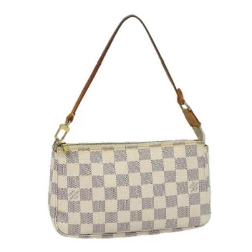 Pre-owned Canvas clutches Louis Vuitton Vintage , White , Dames