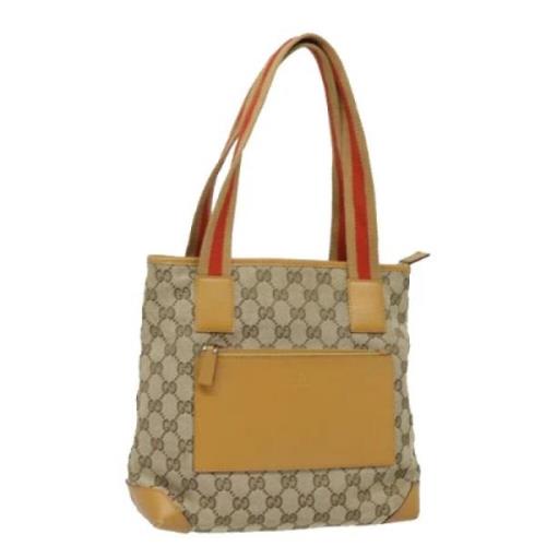 Pre-owned Canvas handbags Gucci Vintage , Beige , Dames