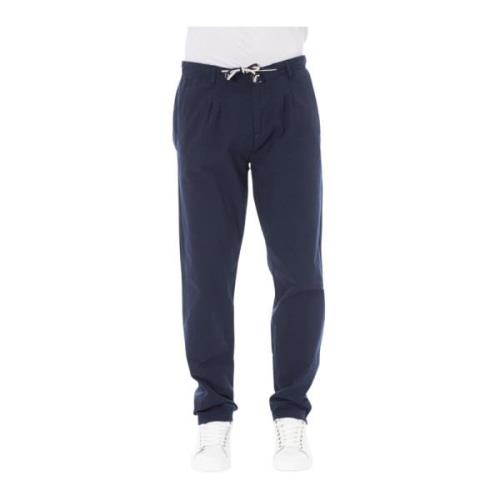 Chino broek met trekkoordsluiting Baldinini , Blue , Heren