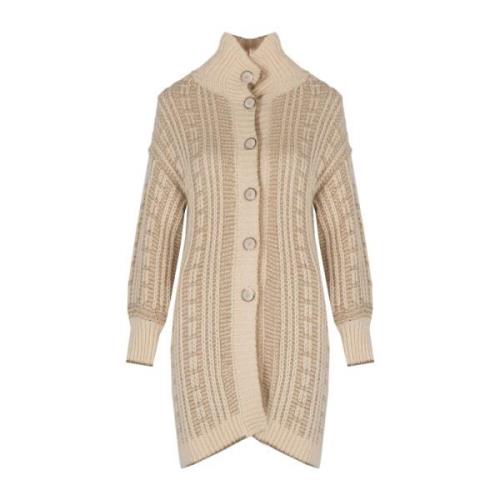 Elegante Vest met Opstaande Kraag Liu Jo , Beige , Dames