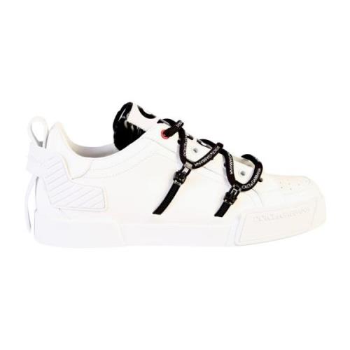 Witte Barok Logo Sneakers Dolce & Gabbana , White , Heren