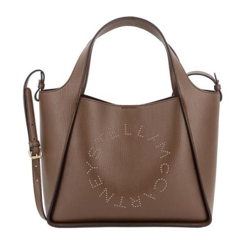 Handtas met studs en drukknoopsluiting Stella McCartney , Brown , Dame...