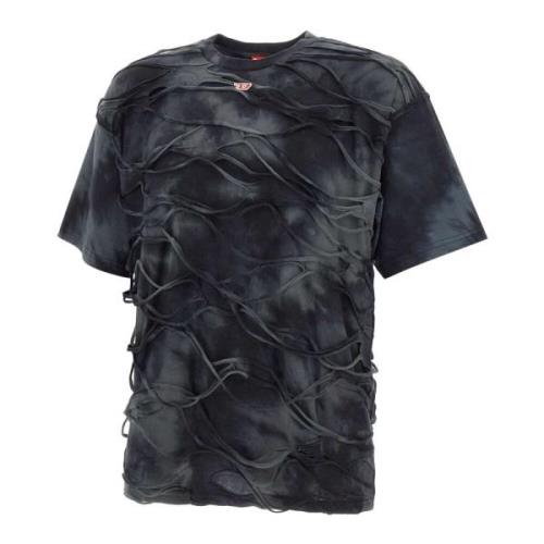 Zwart Tie-Dye T-Boxket T-shirt Diesel , Black , Heren