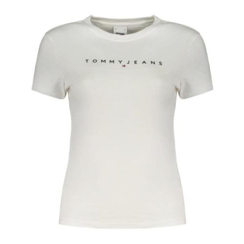 Korte Mouw Logo Print T-Shirt Wit Tommy Hilfiger , White , Dames