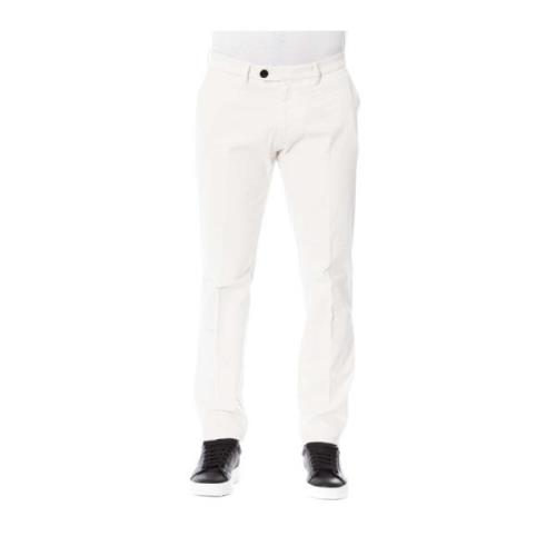 Stijlvolle Broek met Knoop- en Ritssluiting Trussardi , White , Heren