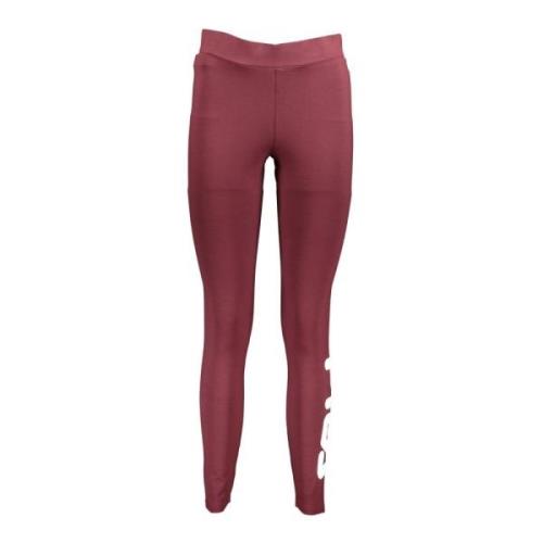 Rode Geborduurde Leggings met Elastische Taille Fila , Red , Dames