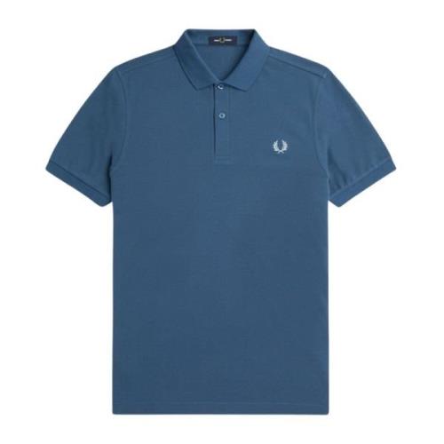 Slim Fit Heren Polo met twee knopen Fred Perry , Blue , Heren