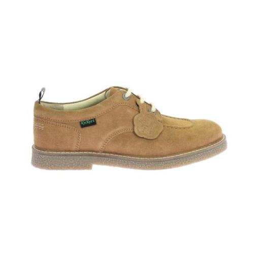 Stijlvolle Leren Derby Schoenen Kickers , Brown , Heren