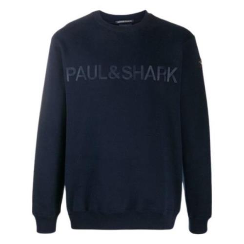 Biologisch katoenen crewneck sweatshirt Paul & Shark , Black , Heren