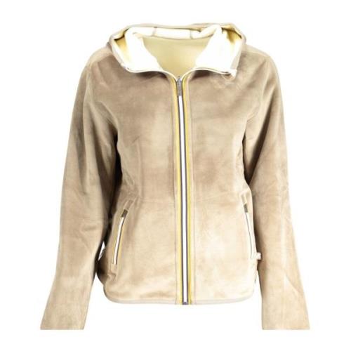 Capuchontrui met rits beige K-Way , Beige , Dames