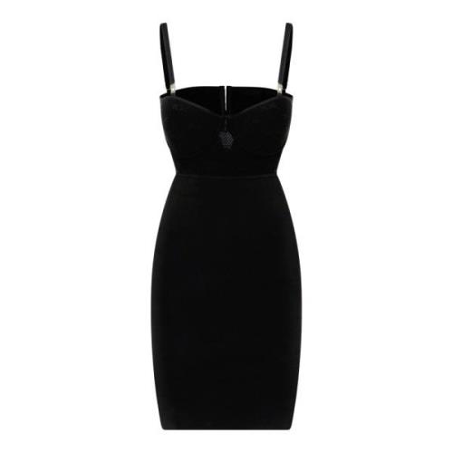 Zwarte Mini Jurk met Hartvormige Halslijn Pinko , Black , Dames