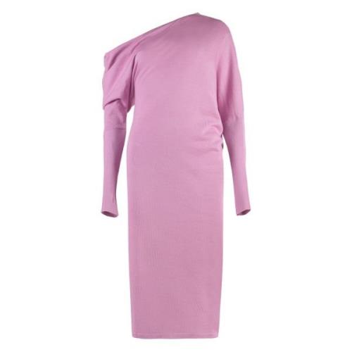 Cashmere Silk One Shoulder Dress Tom Ford , Pink , Dames