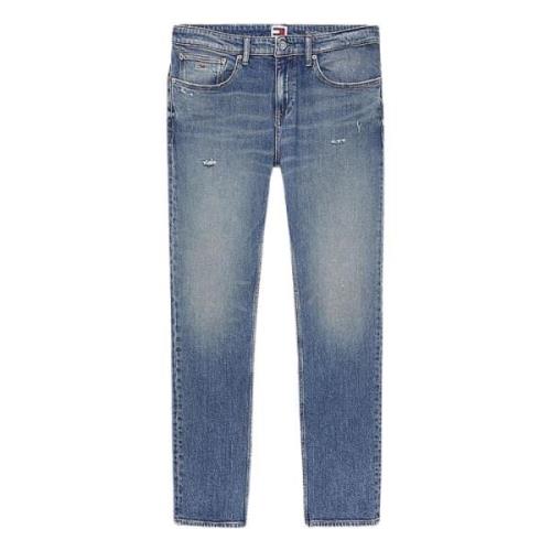 Versleten Slim Fit Denim Jeans Tommy Hilfiger , Blue , Heren