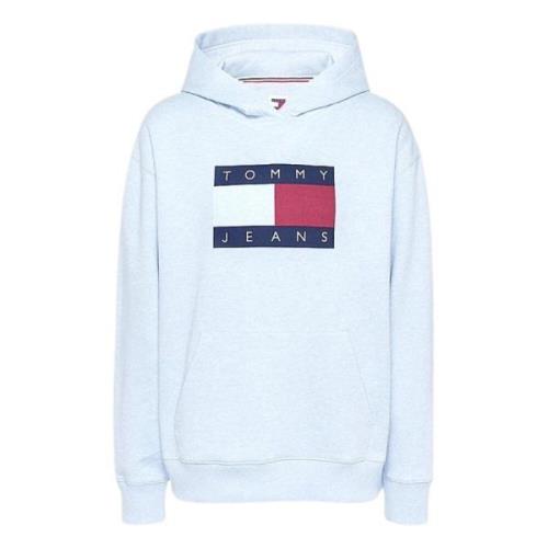 Blauwe Hoodie Abstract Effect Tommy Hilfiger , Blue , Dames