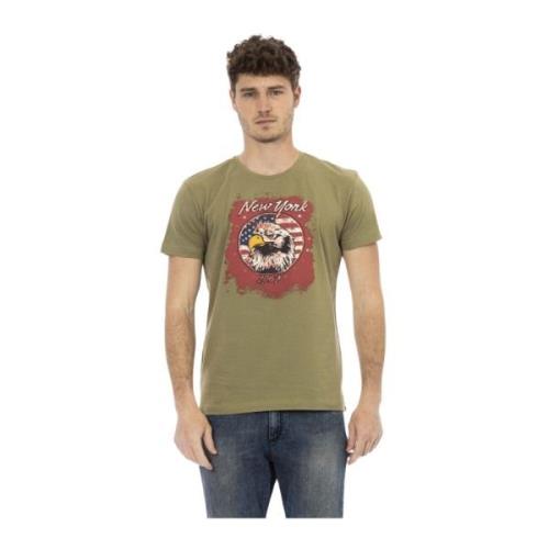 Korte Mouw Ronde Hals T-shirt Trussardi , Green , Heren