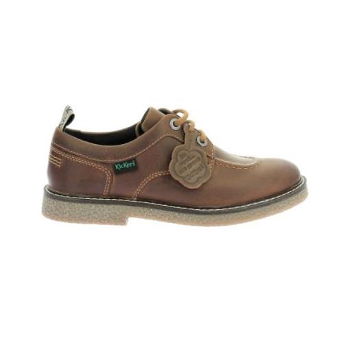 Stijlvolle Leren Derby Schoenen Kickers , Brown , Dames