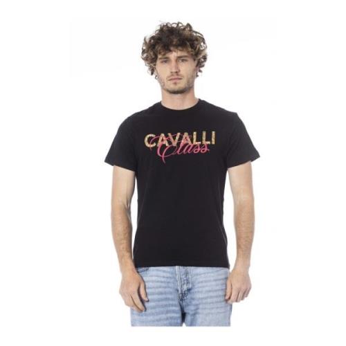 Logo Print Korte Mouw T-shirt Cavalli Class , Black , Heren