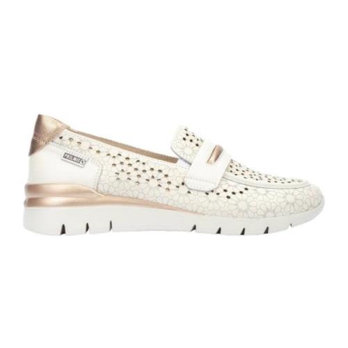 Beige Casual Leren Dames Loafers Pikolinos , Beige , Dames