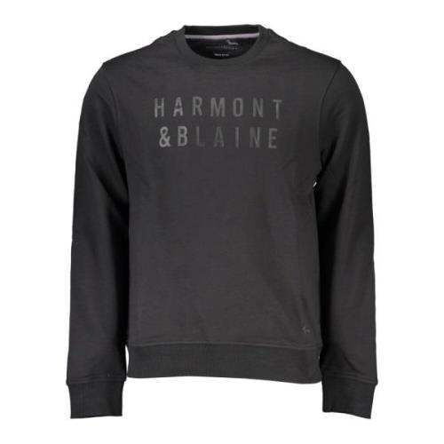 Zwarte Sweatshirt met Lange Mouwen en Logo Print Harmont & Blaine , Bl...