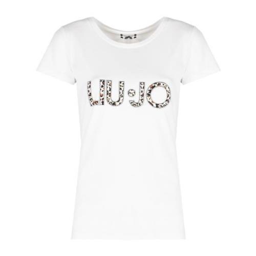 Klassieke Ronde Hals T-Shirt Liu Jo , White , Dames