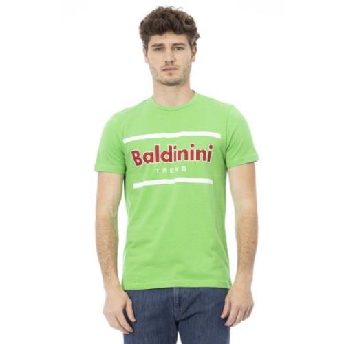 Korte Mouw Ronde Hals T-shirt Baldinini , Green , Heren