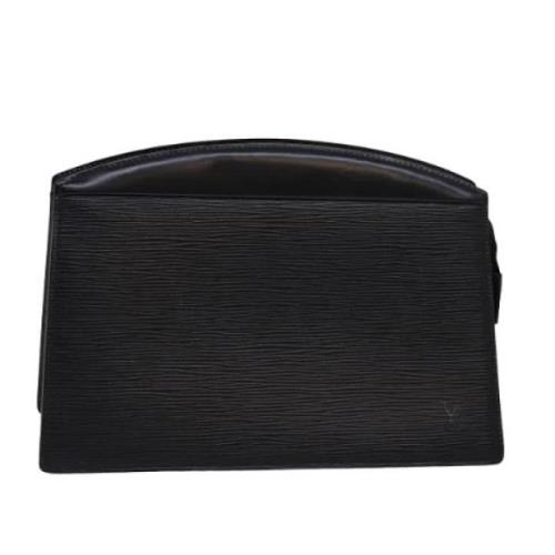 Pre-owned Leather pouches Louis Vuitton Vintage , Black , Dames