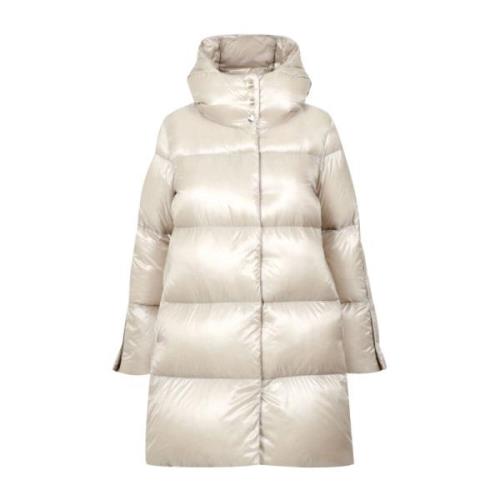 Luxe Zijdeachtige Donsjas Herno , Beige , Dames