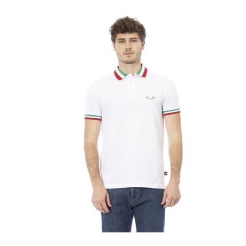 Tricolor Polo T-shirt met korte mouwen Baldinini , White , Heren