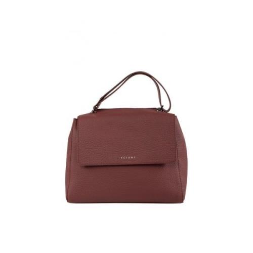 Dames Leren Handtas Sveva Medium Orciani , Brown , Dames