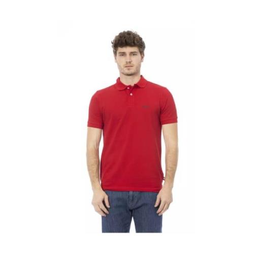 Rode Polo Shirt met Borduursel Baldinini , Red , Heren