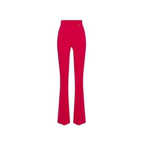 Wijde Damesbroek Effen Kleur Elisabetta Franchi , Pink , Dames