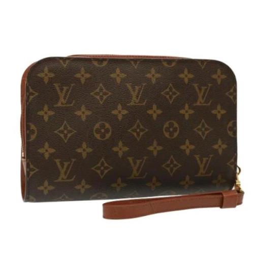 Pre-owned Canvas clutches Louis Vuitton Vintage , Brown , Dames