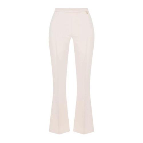 Broek met rits en uitlopende pijpen Elisabetta Franchi , White , Dames