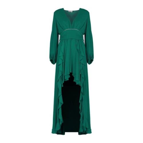 Elegante Maxi Jurk met V-Hals Liu Jo , Green , Dames