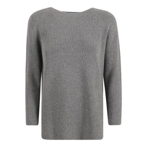 Merino Wool Boatneck Sweater Fabiana Filippi , Gray , Dames