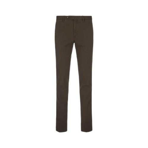 Slim Fit Bruine Katoenen Broek PT Torino , Brown , Heren