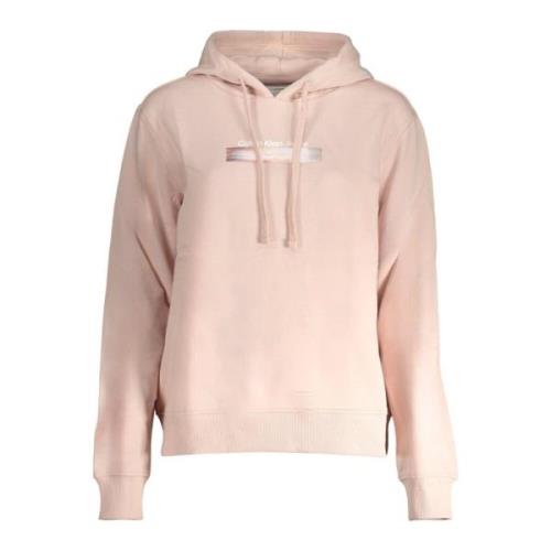 Roze hoodie met geborduurd logo Calvin Klein , Pink , Dames