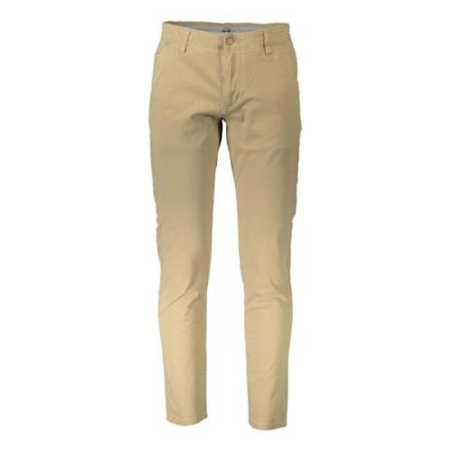 Beige Slim Broek 4 Zakken Rits Dockers , Beige , Heren