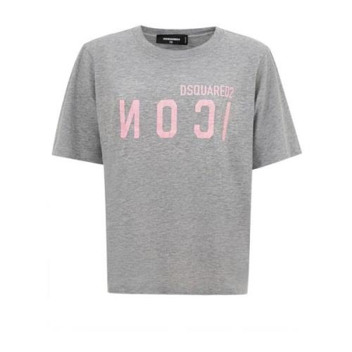 Grijze Katoenen Chic Top Dsquared2 , Gray , Dames