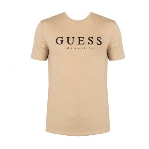 Elegante Ronde Hals T-Shirt Guess , Beige , Heren