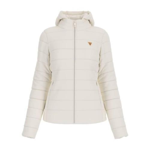 Beige Textiel Dames Puffer Jas Guess , Beige , Dames