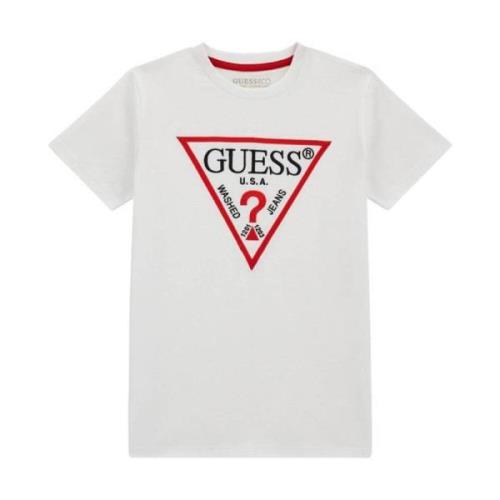 Geborduurd MC Logo T-shirt - Wit Guess , White , Unisex