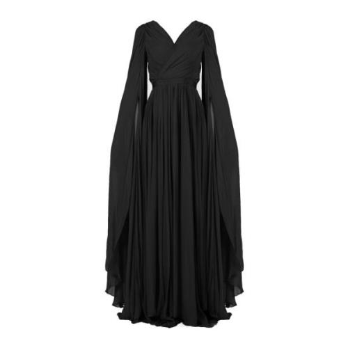 Elegante Avondjurk met Omslagtaille Pinko , Black , Dames