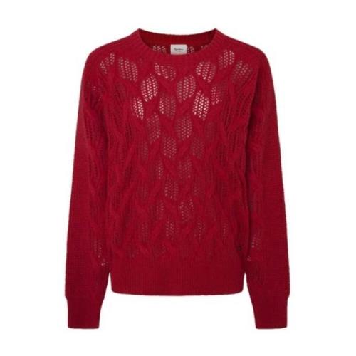 Rode Hedra Crew Neck Sweater Pepe Jeans , Red , Dames