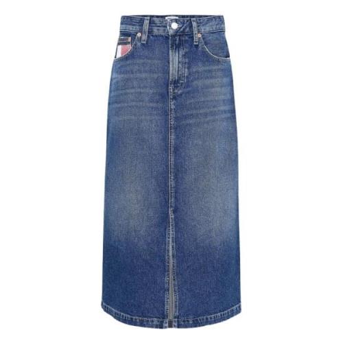 Vintage Denim Pencil Rok Tommy Hilfiger , Blue , Dames